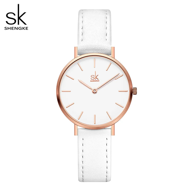 UrbanMuse™ Classic – Minimalist Leather Quartz Watch for Women