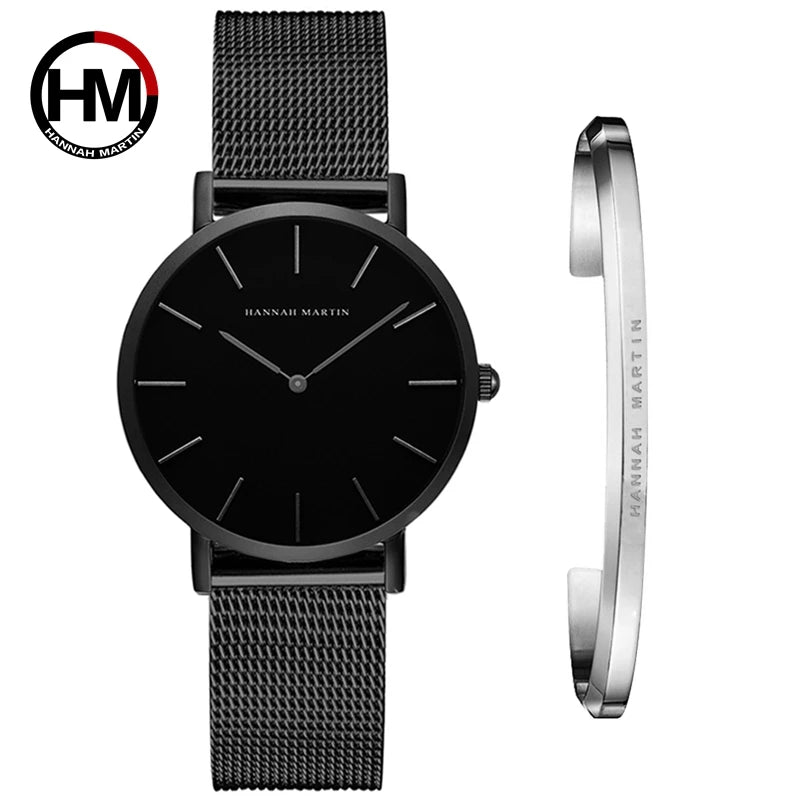 Urban Gear Full Rose Gold Watch Japan Quartz Creative Design Waterproof Stainless Steel Mesh