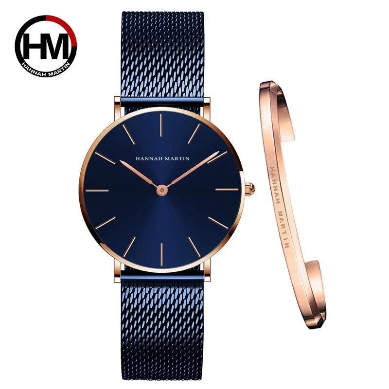 Urban Gear Full Rose Gold Watch Japan Quartz Creative Design Waterproof Stainless Steel Mesh