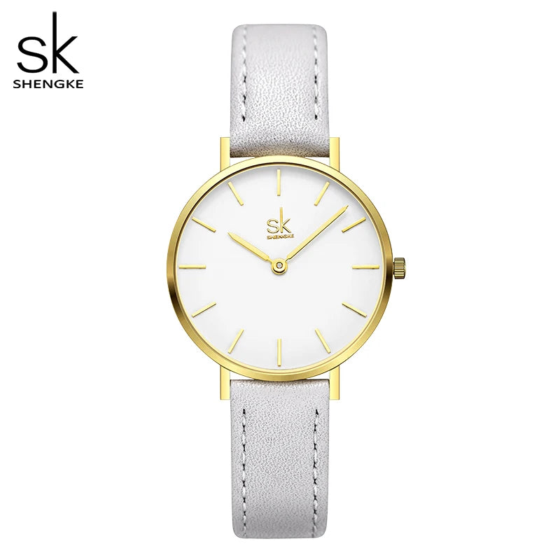 UrbanMuse™ Classic – Minimalist Leather Quartz Watch for Women