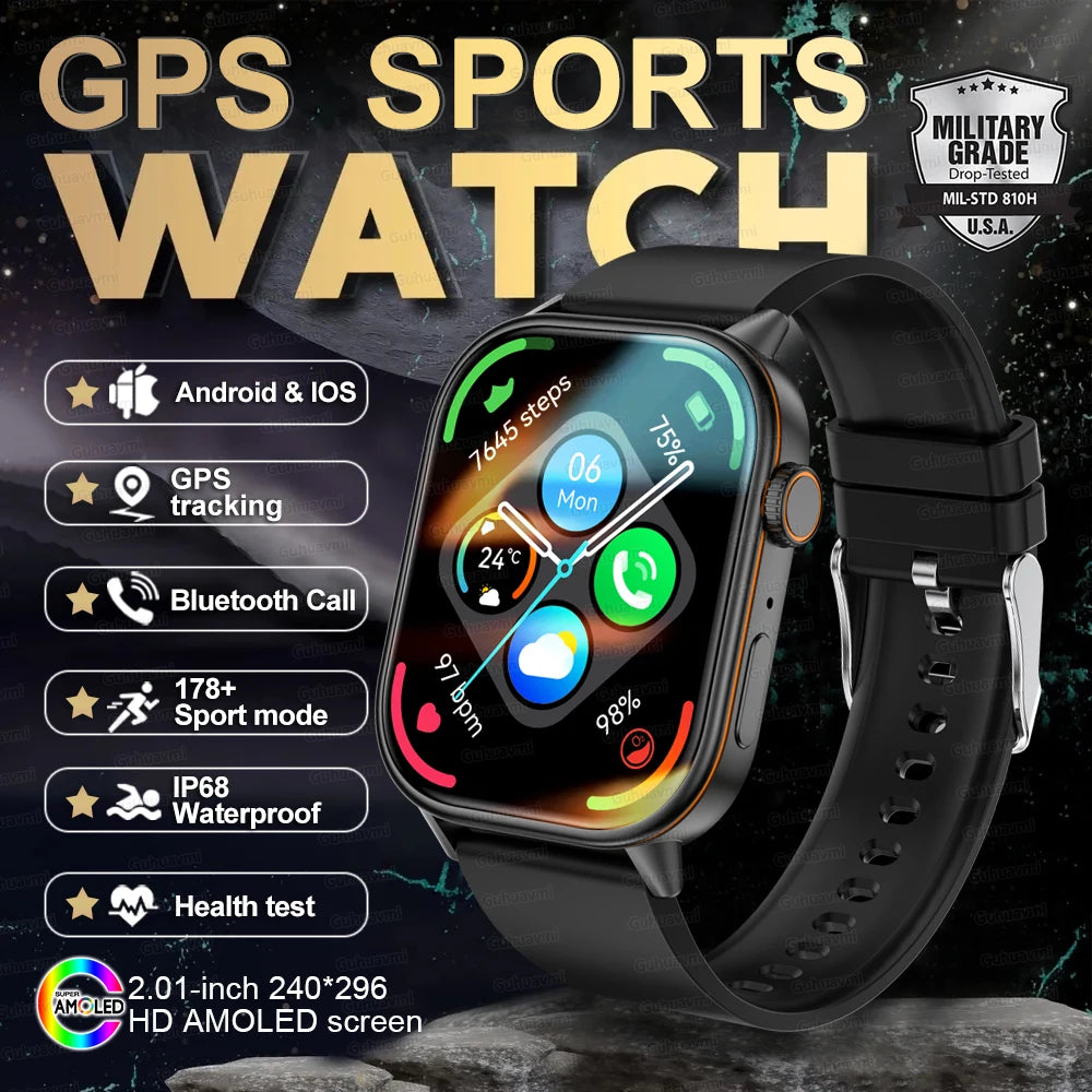 2025 New For Huawei GPS 2.01" HD AMOLED Screen Ultra NFC Series Smart Watch Men Heart Rate BT Call Fitness Smart Bracelet ladies