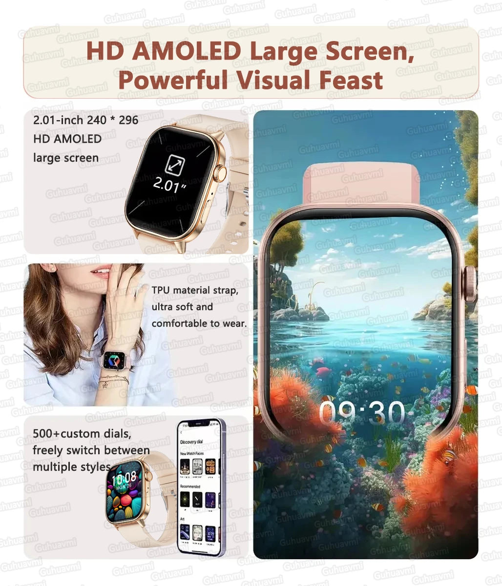 2025 New For Huawei GPS 2.01" HD AMOLED Screen Ultra NFC Series Smart Watch Men Heart Rate BT Call Fitness Smart Bracelet ladies