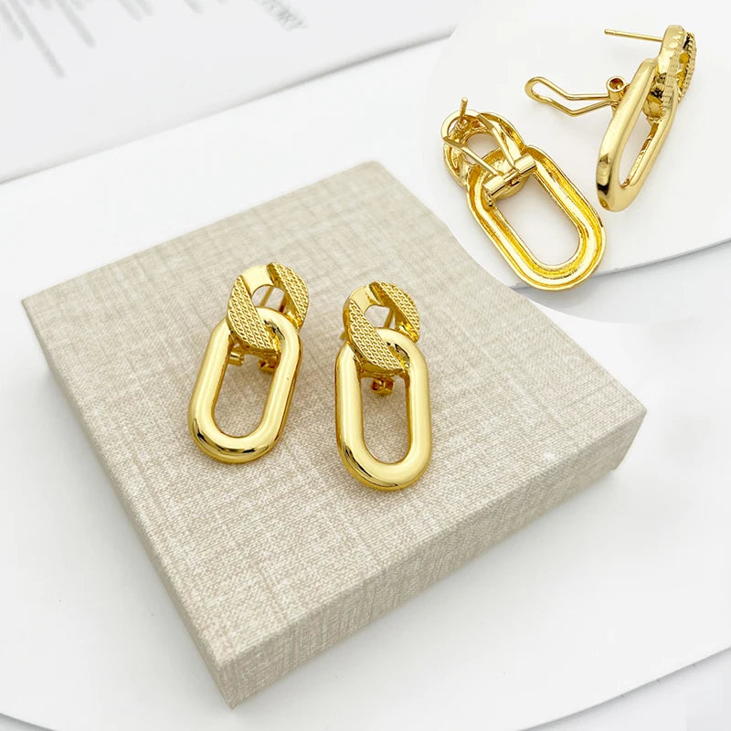 Luxury Design Dubai Jewelry Set For Women Quality Brazil Trending Necklace Earrings Ring Bracelet Wedding Party Gift
