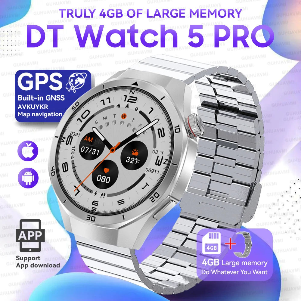 Urban Gear 2025 New Watch DT5pro Smart Watch Men 4GB Memory GPS Google Maps App Store Video