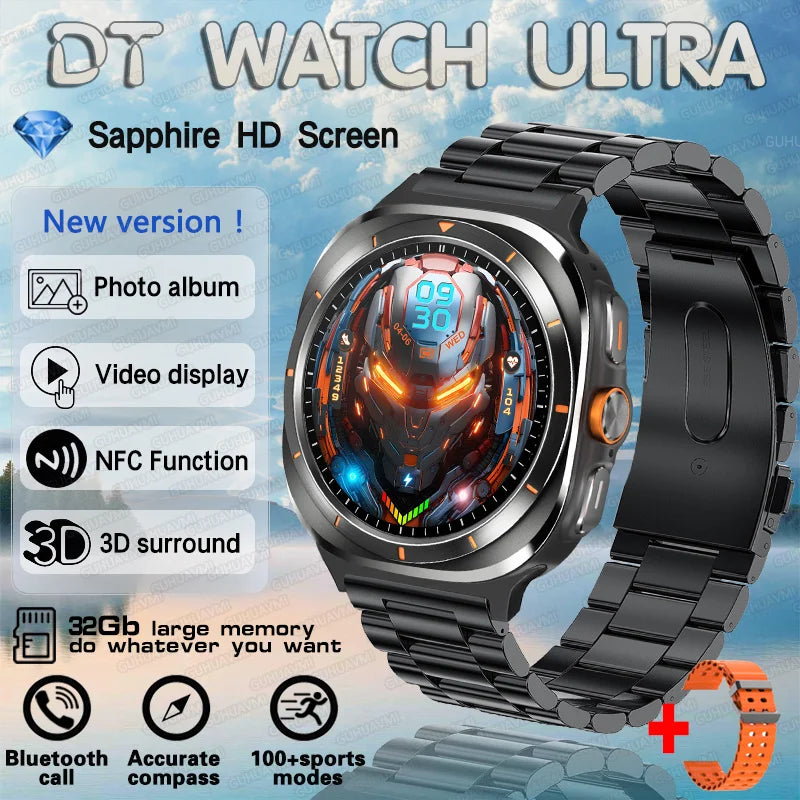 2025 New Watch 7 Ultra Smart Watch Men 32GB Memory Video GPS NFC 47mm AMOLED Fitness