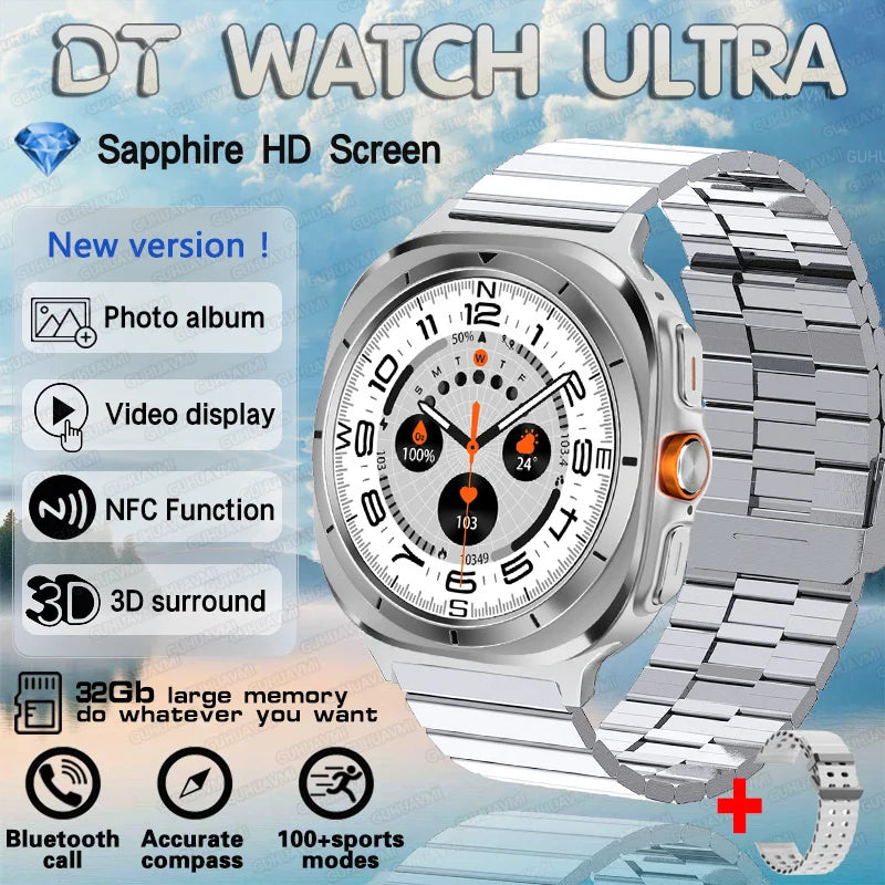 2025 New Watch 7 Ultra Smart Watch Men 32GB Memory Video GPS NFC 47mm AMOLED Fitness