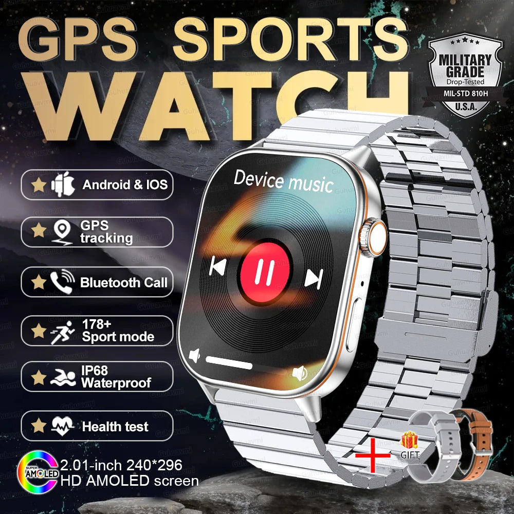 2025 New For Huawei GPS 2.01" HD AMOLED Screen Ultra NFC Series Smart Watch Men Heart Rate BT Call Fitness Smart Bracelet ladies