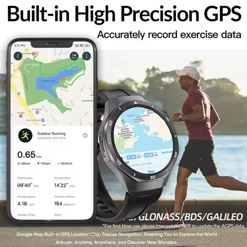 Urban Gear 2025 New Watch DT5pro Smart Watch Men 4GB Memory GPS Google Maps App Store Video