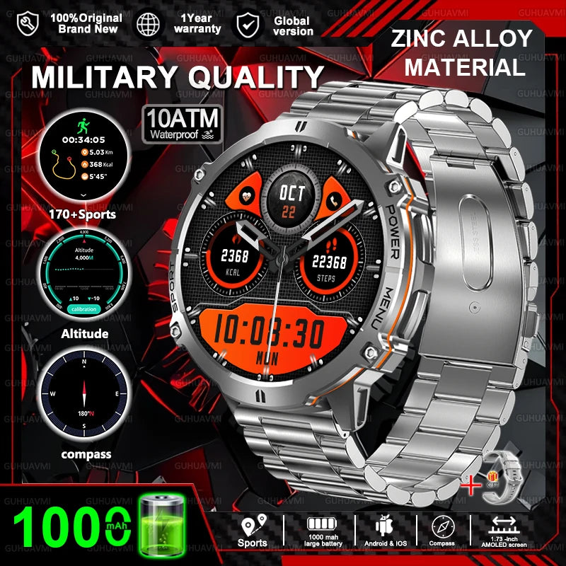 Outdoor Military Smartwatch IP69K+