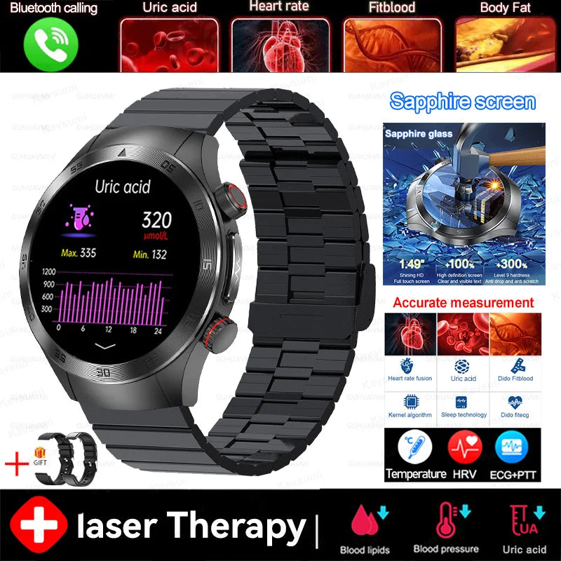 Smart Health Watch Dual probe 650nm Laser Physiotherapy