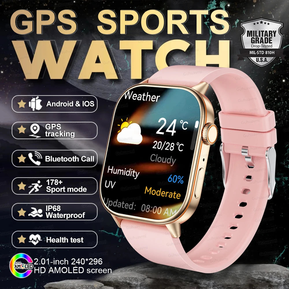 2025 New For Huawei GPS 2.01" HD AMOLED Screen Ultra NFC Series Smart Watch Men Heart Rate BT Call Fitness Smart Bracelet ladies