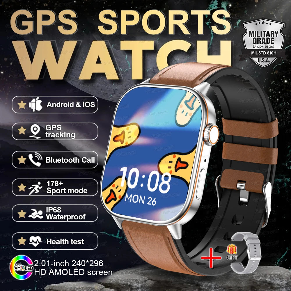 2025 New For Huawei GPS 2.01" HD AMOLED Screen Ultra NFC Series Smart Watch Men Heart Rate BT Call Fitness Smart Bracelet ladies