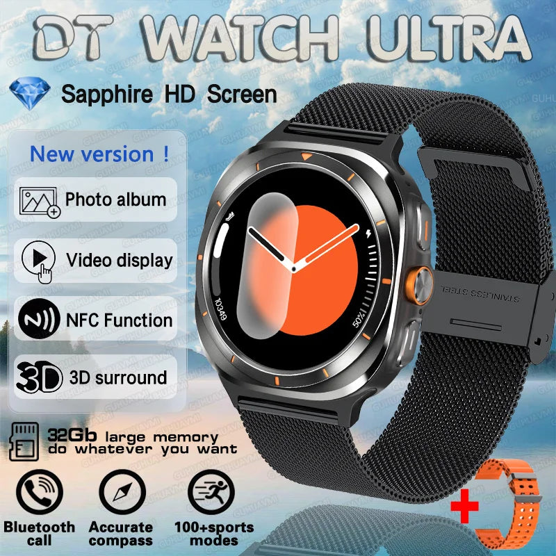 2025 New Watch 7 Ultra Smart Watch Men 32GB Memory Video GPS NFC 47mm AMOLED Fitness