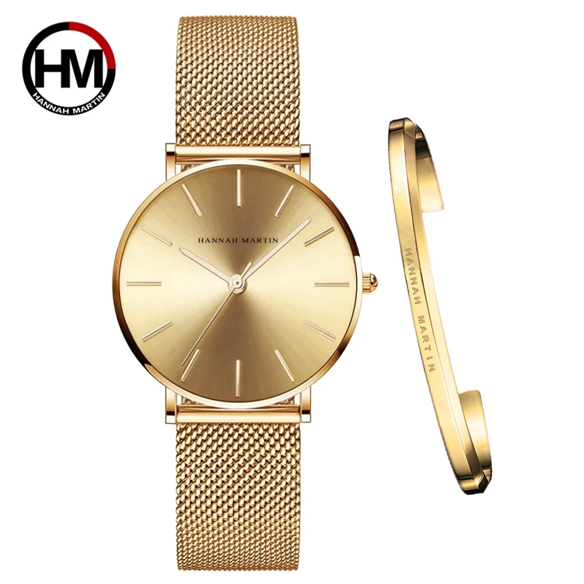 Urban Gear Full Rose Gold Watch Japan Quartz Creative Design Waterproof Stainless Steel Mesh