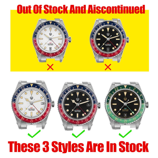 Watchdives WD6542 Watch NH34 Mechanical Movement Bubble Domed Sapphire Crystal BGW9 Luminous 10Bar