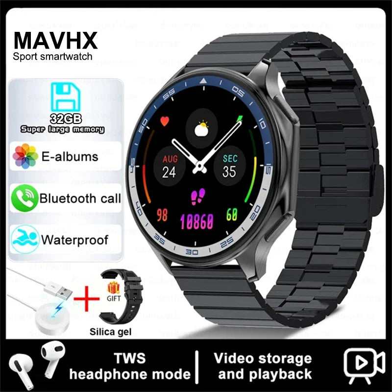 2025 AMOLED Smartwatch — 32GB HD Screen BT Call
