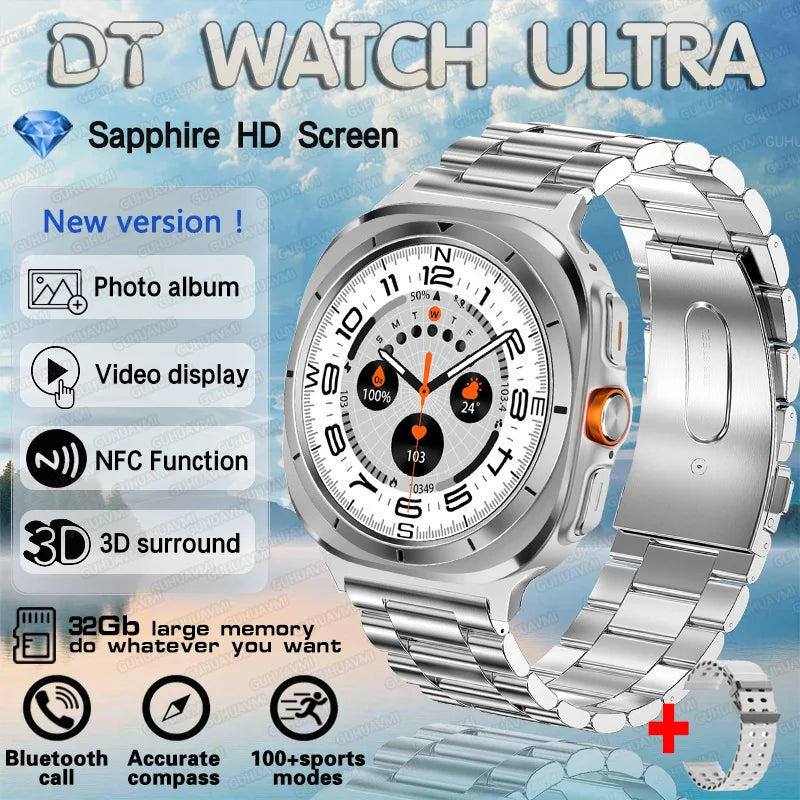 2025 New Watch 7 Ultra Smart Watch Men 32GB Memory Video GPS NFC 47mm AMOLED Fitness