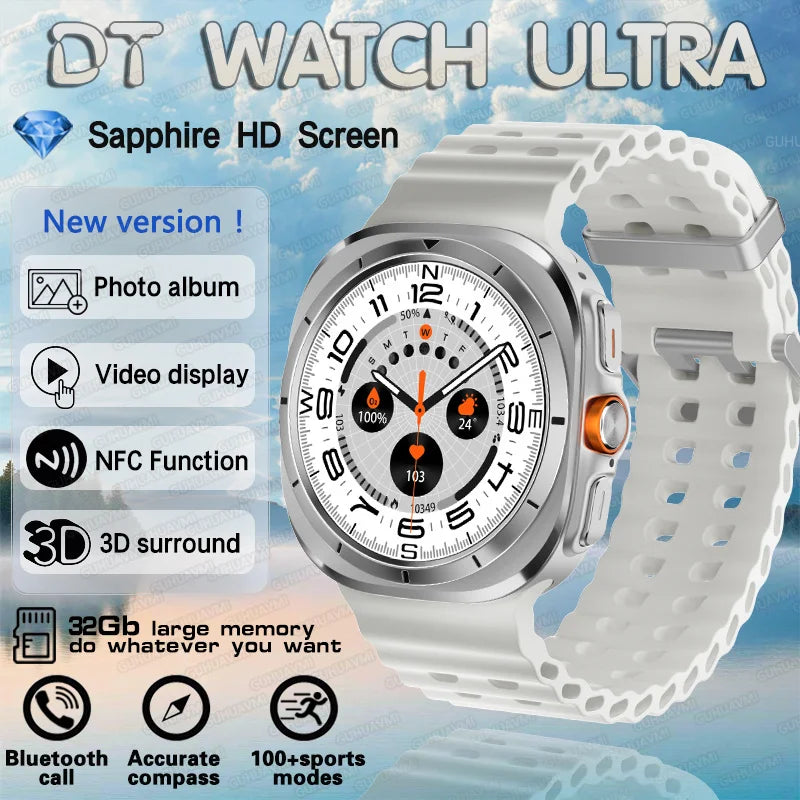 2025 New Watch 7 Ultra Smart Watch Men 32GB Memory Video GPS NFC 47mm AMOLED Fitness