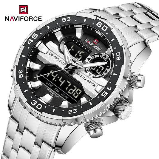 NAVIFORCE NF9234 Original Trend Brand LCD Display Analog Digital Quartz Man Luminous Wristwatch
