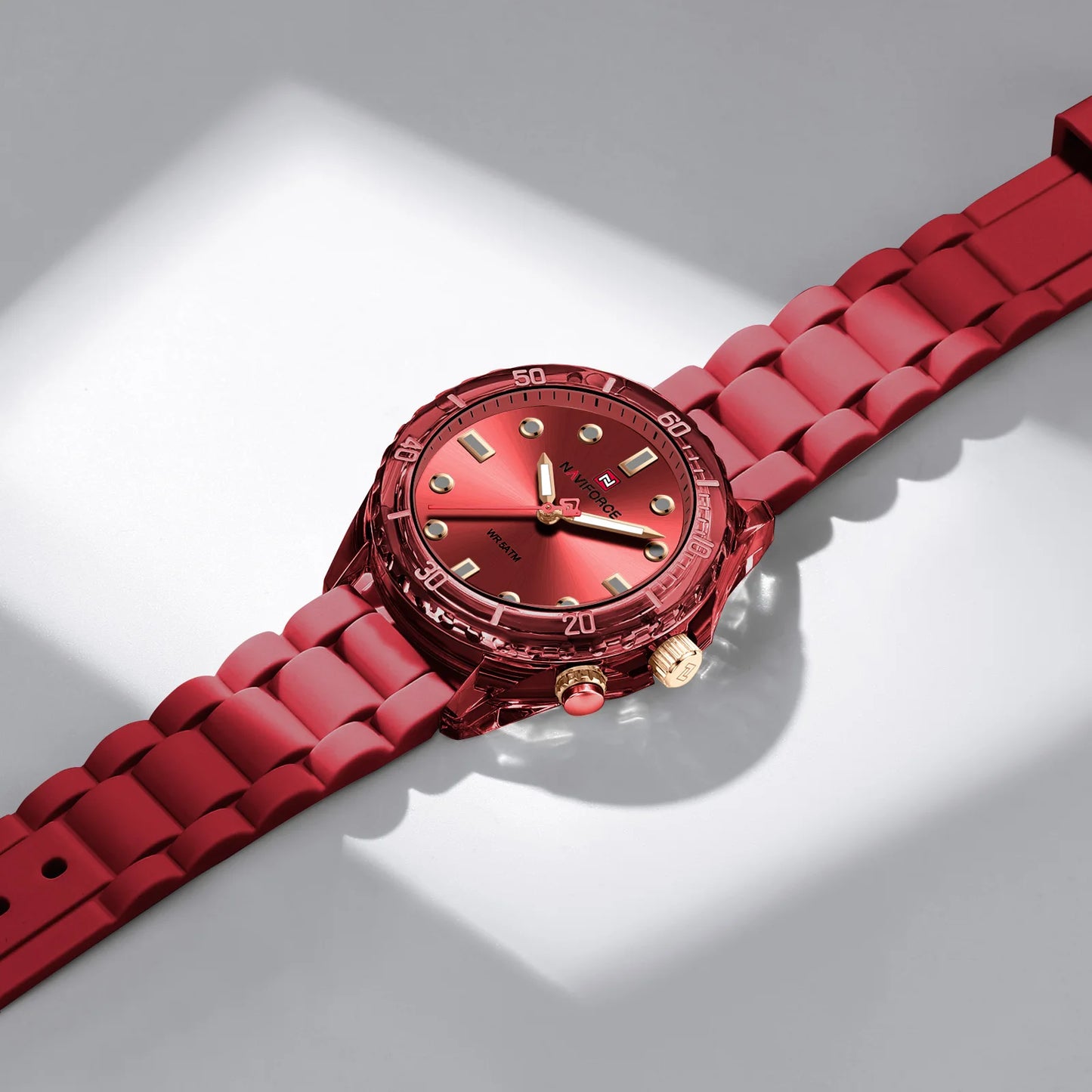 NAVIFORCE Lightweight Silicone Clock Women's Quartz Watches Elegant Waterproof Night Light Girls' Business Fashion Wrist Watch
