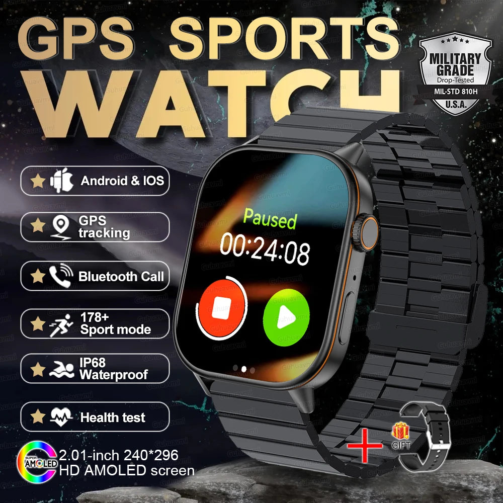 2025 New For Huawei GPS 2.01" HD AMOLED Screen Ultra NFC Series Smart Watch Men Heart Rate BT Call Fitness Smart Bracelet ladies