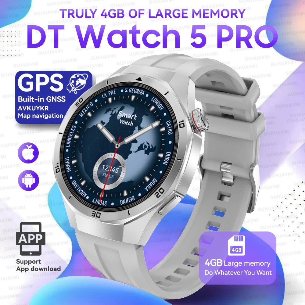 Urban Gear 2025 New Watch DT5pro Smart Watch Men 4GB Memory GPS Google Maps App Store Video