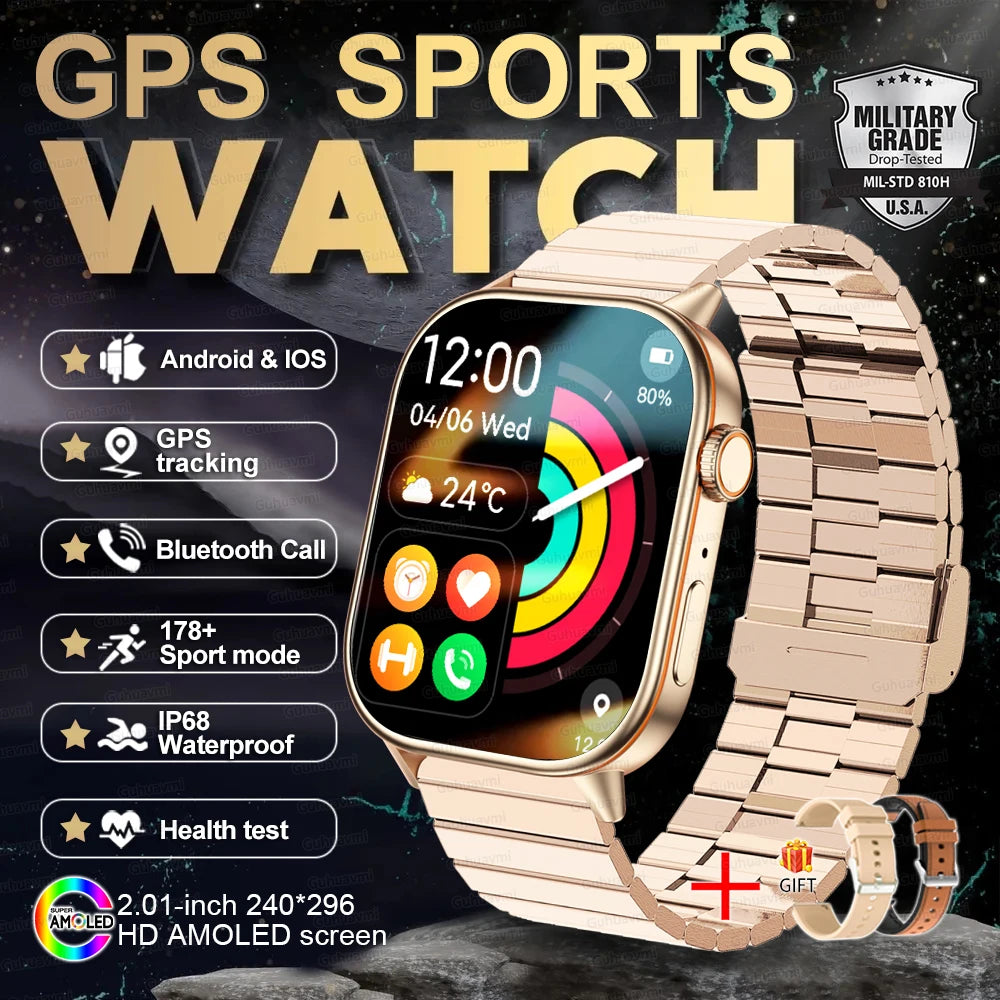 2025 New For Huawei GPS 2.01" HD AMOLED Screen Ultra NFC Series Smart Watch Men Heart Rate BT Call Fitness Smart Bracelet ladies