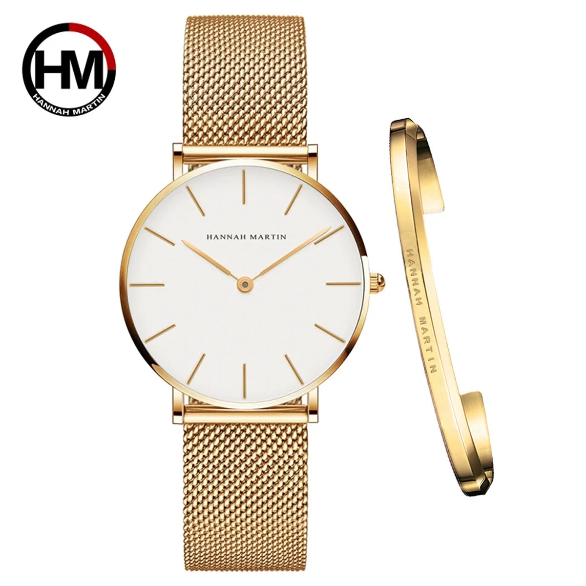 Urban Gear Full Rose Gold Watch Japan Quartz Creative Design Waterproof Stainless Steel Mesh
