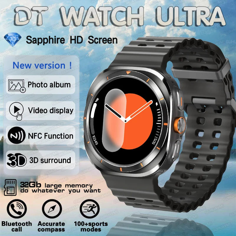 2025 New Watch 7 Ultra Smart Watch Men 32GB Memory Video GPS NFC 47mm AMOLED Fitness