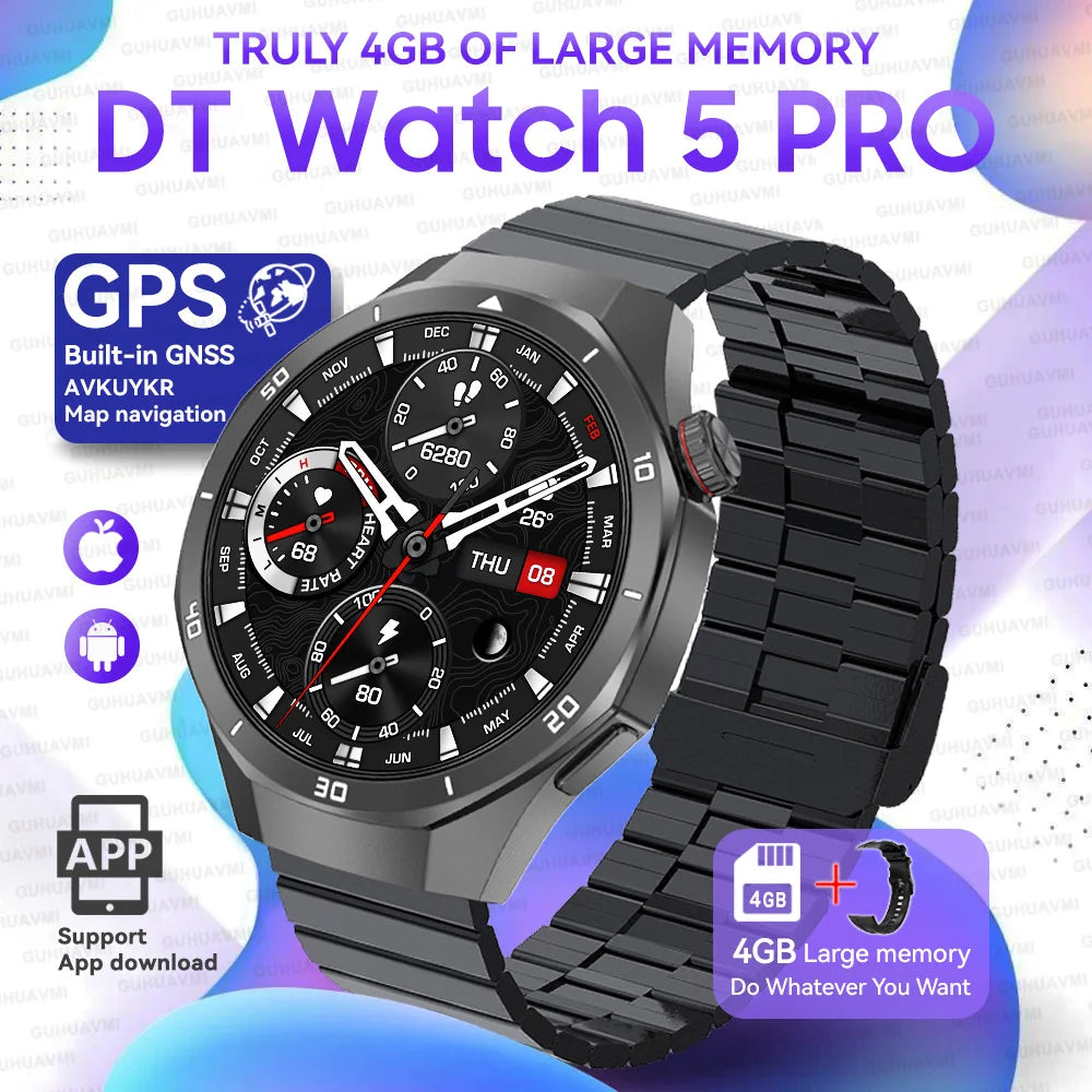 Urban Gear 2025 New Watch DT5pro Smart Watch Men 4GB Memory GPS Google Maps App Store Video
