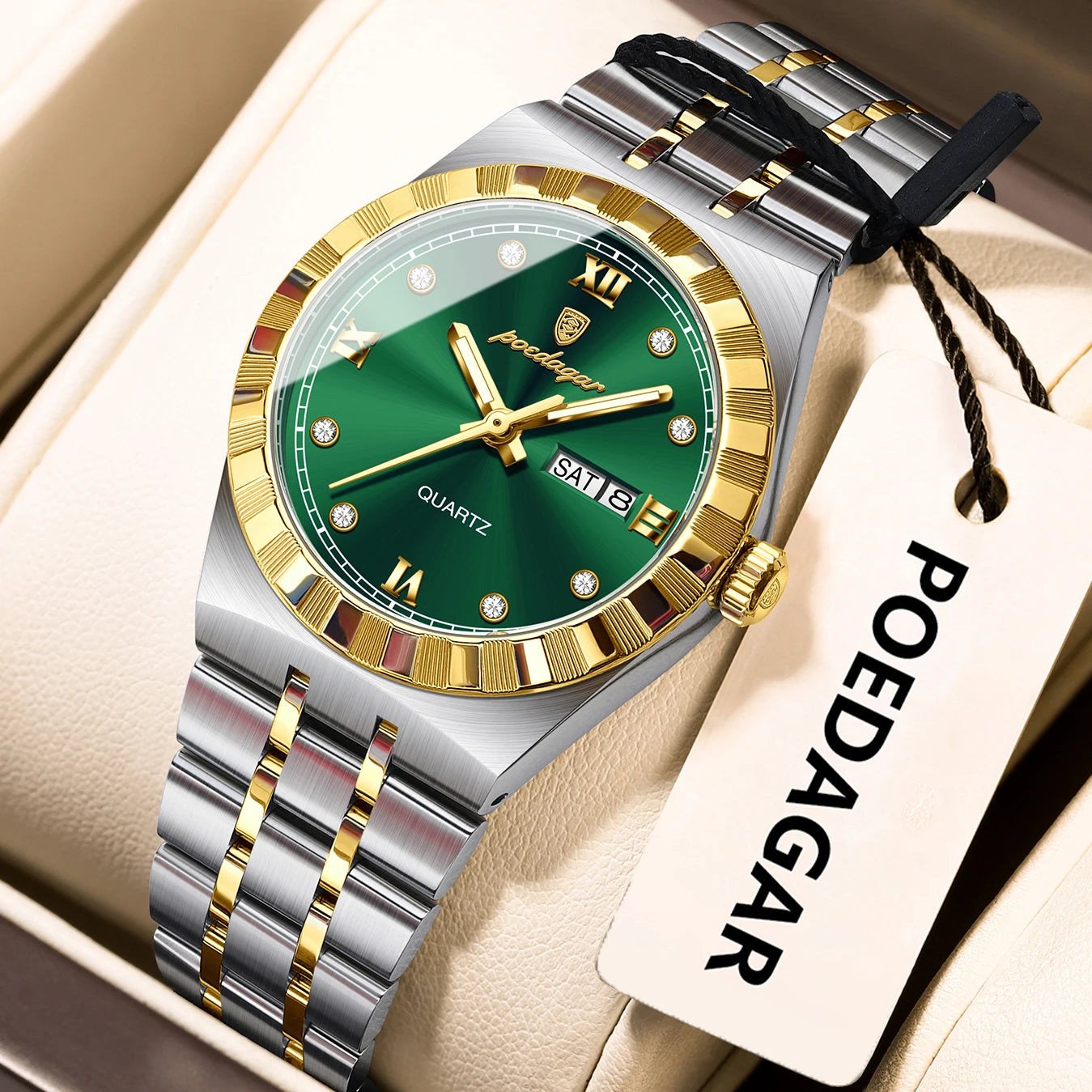 POEDAGAR Luxury Original Ladies Watch Luminous Waterproof Week Date Woman Wristwatch Stainless Steel Women Quartz Watches Female