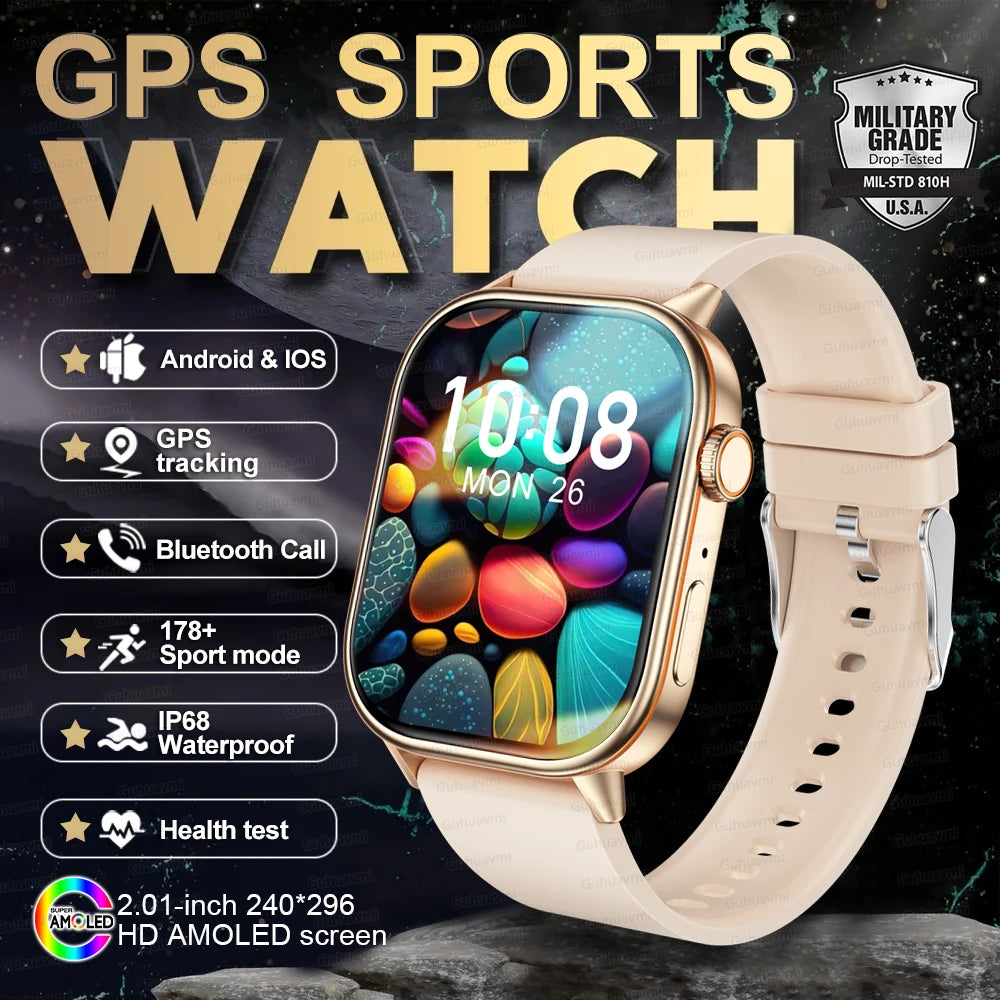 2025 New For Huawei GPS 2.01" HD AMOLED Screen Ultra NFC Series Smart Watch Men Heart Rate BT Call Fitness Smart Bracelet ladies