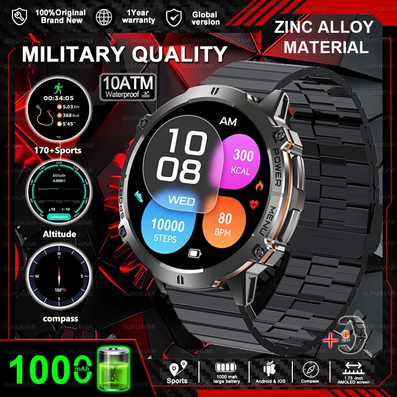 2025 Men’s Tactical Smart Watch