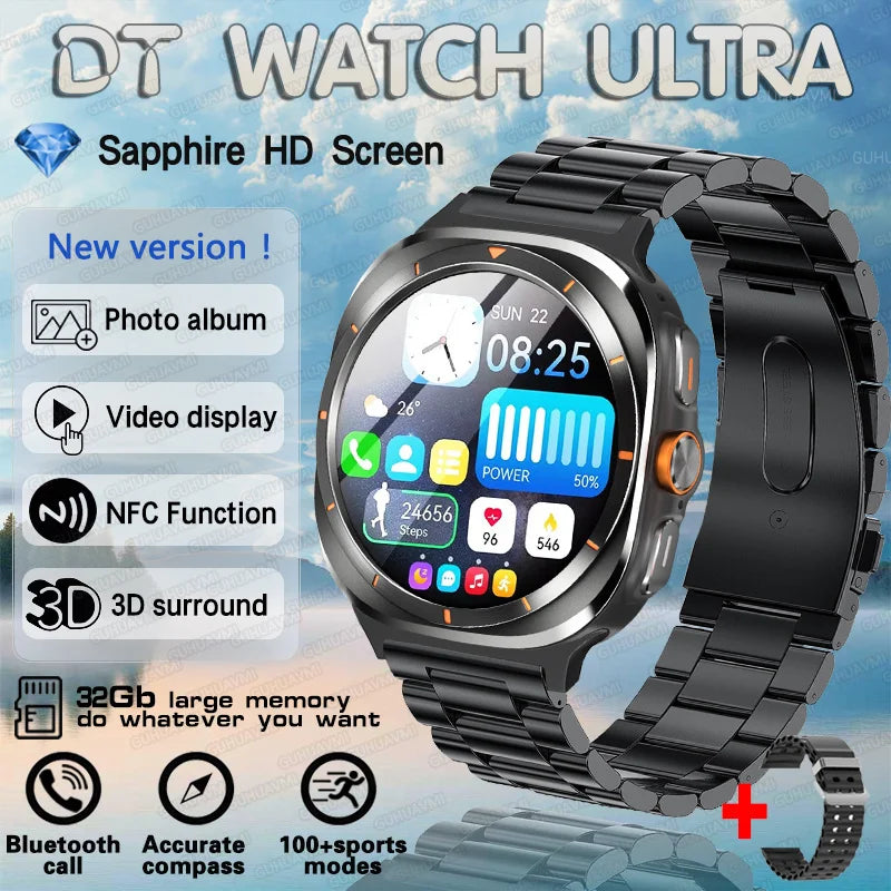 2025 New Watch 7 Ultra Smart Watch Men 32GB Memory Video GPS NFC 47mm AMOLED Fitness