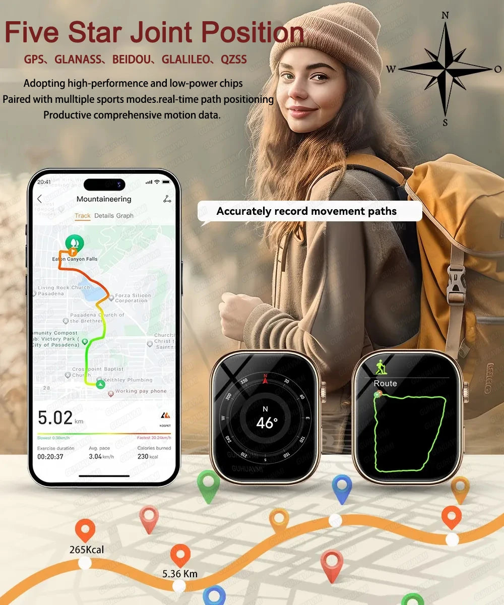 2025 New For Huawei GPS 2.01" HD AMOLED Screen Ultra NFC Series Smart Watch Men Heart Rate BT Call Fitness Smart Bracelet ladies