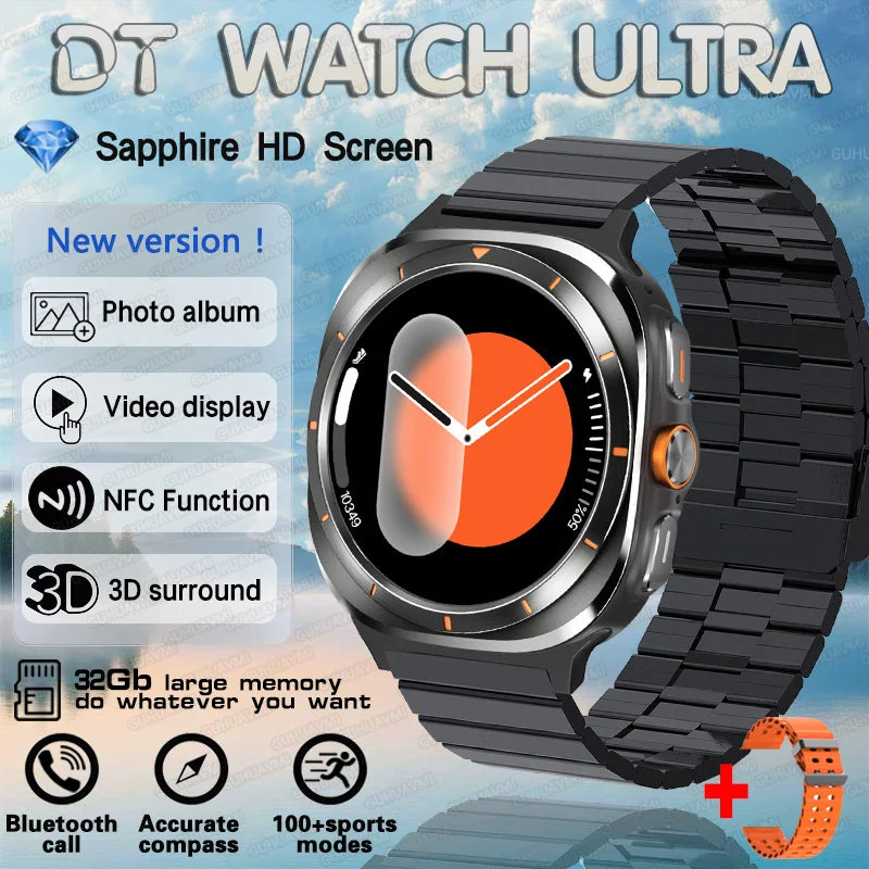 2025 New Watch 7 Ultra Smart Watch Men 32GB Memory Video GPS NFC 47mm AMOLED Fitness