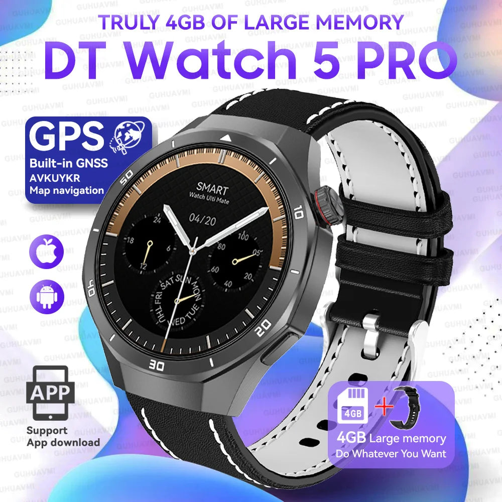 Urban Gear 2025 New Watch DT5pro Smart Watch Men 4GB Memory GPS Google Maps App Store Video