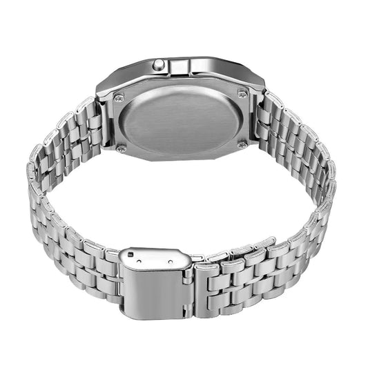 F91W Non-Waterproof Steel Band Watch For Women, Men,