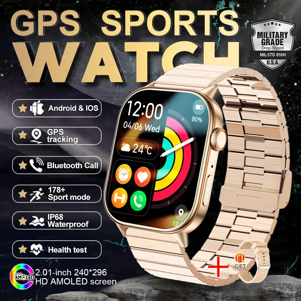 2025 New For Huawei GPS 2.01" HD AMOLED Screen Ultra NFC Series Smart Watch Men Heart Rate BT Call Fitness Smart Bracelet ladies
