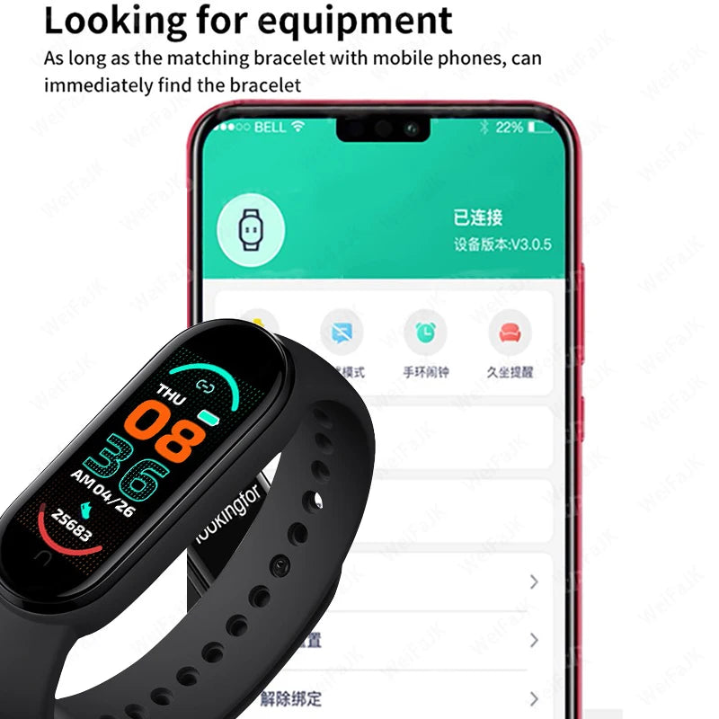 M6 Smart Watch Men Women Fitness Smart Bracelet Sports Band Multi-function Watches