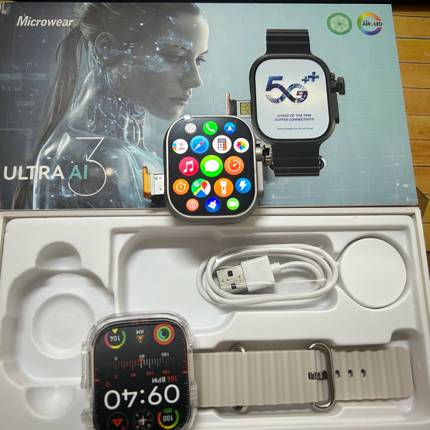 Ultra Ai3 Smartwatch 5G 180° Rotating Camera Google Play GPS WIFI 2.2inch Smartwatch Men