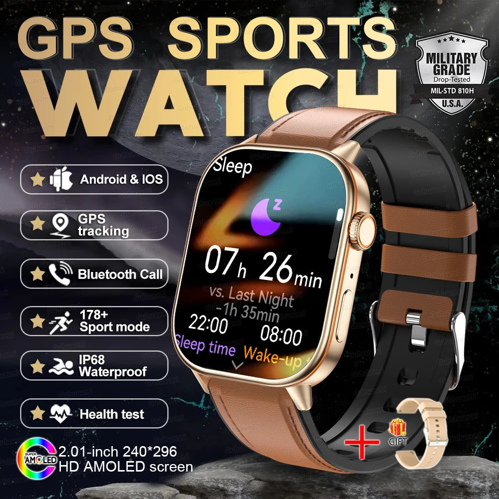2025 New For Huawei GPS 2.01" HD AMOLED Screen Ultra NFC Series Smart Watch Men Heart Rate BT Call Fitness Smart Bracelet ladies
