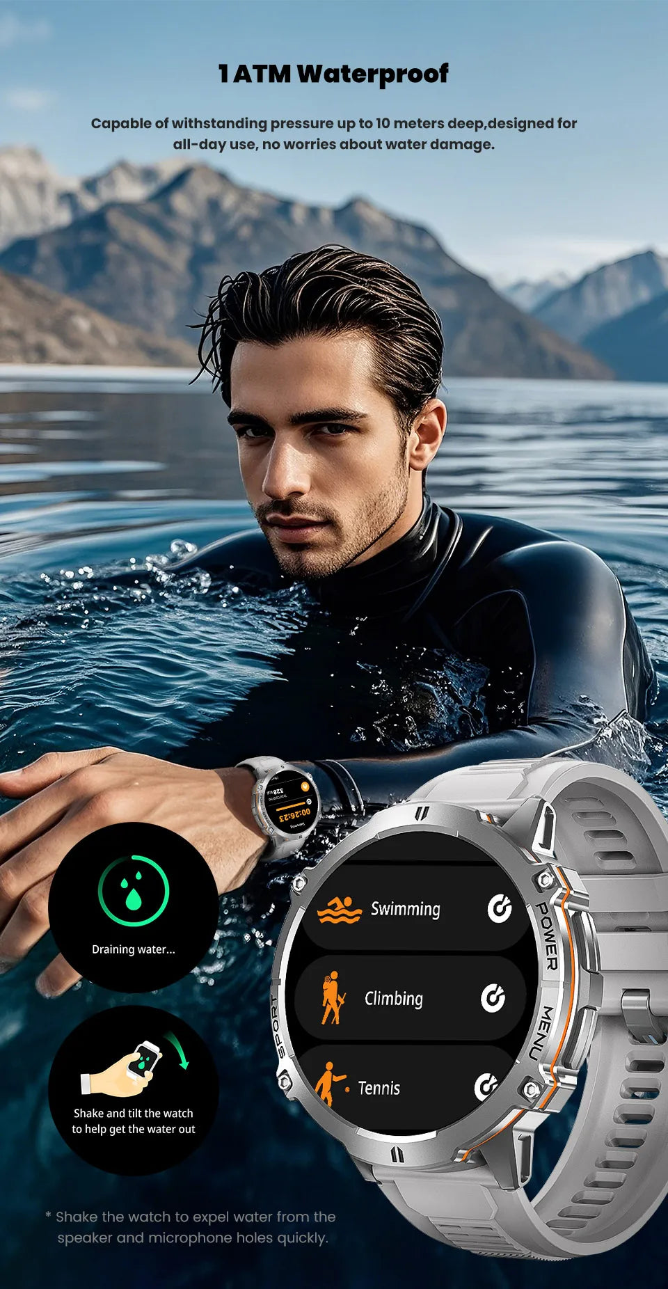 2025 Men’s Tactical Smart Watch