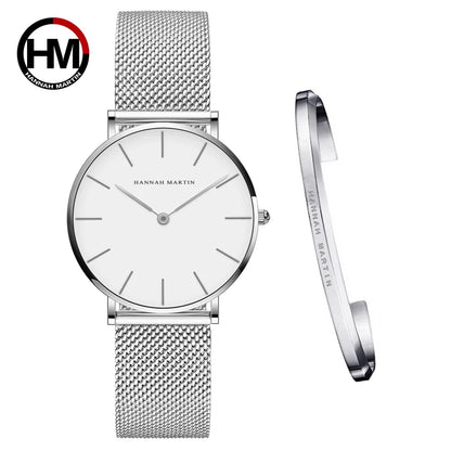 Urban Gear Full Rose Gold  Watch Japan Quartz Creative Design Waterproof Stainless Steel Mesh