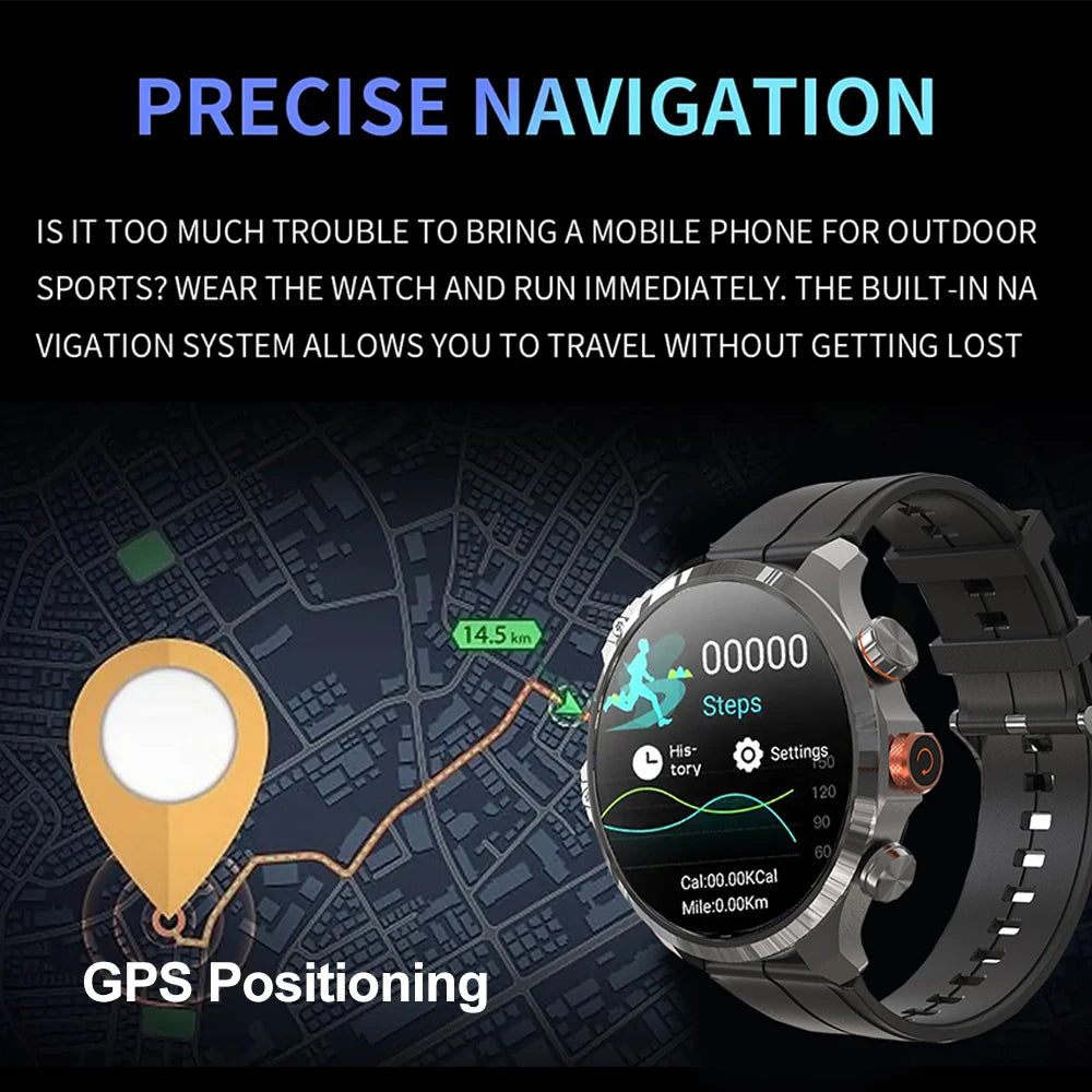 4G AMOLED Fitness Smartwatch — HR & BP 1.75 Display BT Call