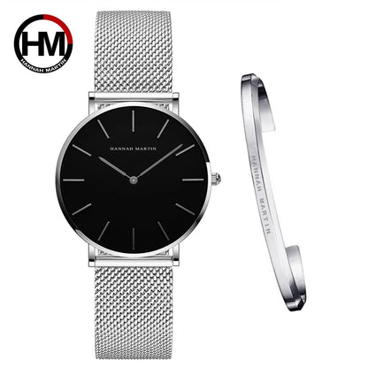 Urban Gear Full Rose Gold  Watch Japan Quartz Creative Design Waterproof Stainless Steel Mesh