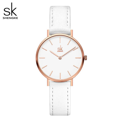 UrbanMuse™ Classic – Minimalist Leather Quartz Watch for Women