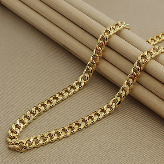 Gold Jewelry Set For Men 925 Silver Necklace Bracelet Chains Jewelry