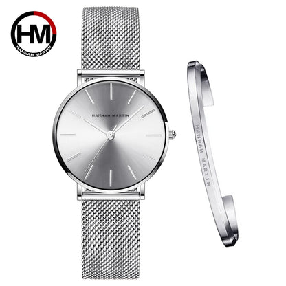 Urban Gear Full Rose Gold  Watch Japan Quartz Creative Design Waterproof Stainless Steel Mesh