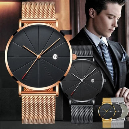 Urban Gear Minimalist Watch Stainless Steel Belt Watches For Man Ultra-Thin Quartz Wristwatch Calendar Date Sales
